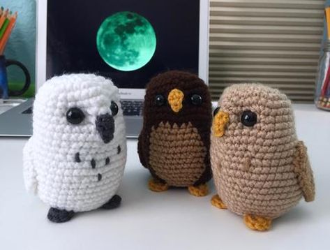 FurlsCrochet | September Amigurumi CAL Owls Week One Furls Crochet, Crochet Bird Patterns, Crochet Owls, Owl Crochet Patterns, Crochet Birds, Crochet Owl, Crochet Ornaments, Owl Patterns, Crochet Design