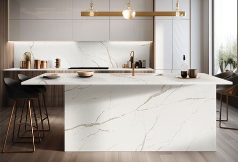 House of Laza's Calacatta Laza Quartz Countertop Surfaces Marble Look Quartz Countertops, Calacatta Laza Quartz, Calacatta Laza, Countertop Surfaces, Quartz Countertop, Kitchen Room Design, Quartz Countertops, Kitchen Room, Elegant Style