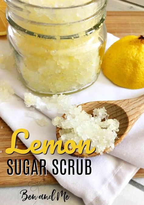 Whether you are just getting started with essential oils or are a seasoned veteran, I think after trying sugar scrubs you'll agree with me that this is one of the simplest DIY recipes ever. I love making them with all different scents, but one of my favorites is this DIY lemon sugar scrub. #essentialoils #aromatherapy #lemonessentialoil #DIYsugarscrub #lemonsugarscrub Homemade Salt Scrubs Recipes, Lemon Salt Scrub, Lemon Body Scrub, Body Salt Scrub, Diy Sugar Scrubs, Blueberry Wine, Salt Scrub Recipe, Lemon Sugar Scrub, Salt Scrubs