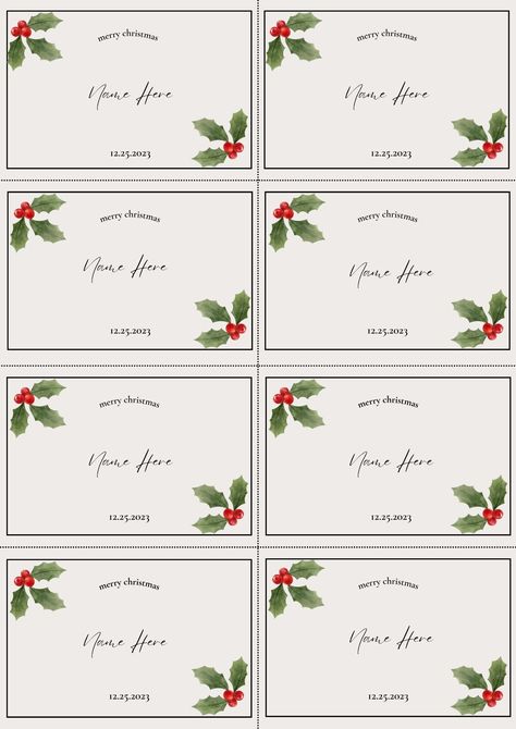 Christmas Dinner Name Cards, Christmas Name Place Cards, Dinner Place Cards, Change Artwork, Holiday Place Cards, Dinner Theater, Dinner Party Table Settings, Dinner Place, Christmas Place Settings