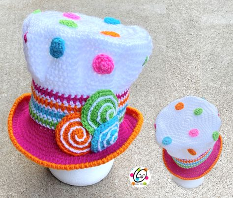 Top Hat Crochet, Crochet Character Hats, Hat Crochet Pattern, Shocking Pink, Hat Crochet, Halloween Crochet, Crochet Hat Pattern, Crochet Beanie, Spring Green