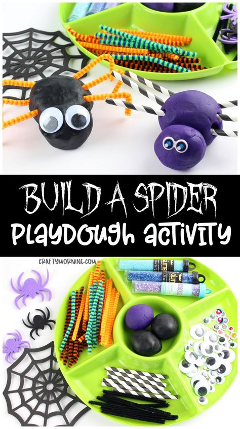 Halloween Playdough, Playdough Activity, Läskig Halloween, Imagination Play, Halloween Sensory, Playdough Activities, Halloween Games For Kids, Spooky Spiders, Halloween Preschool