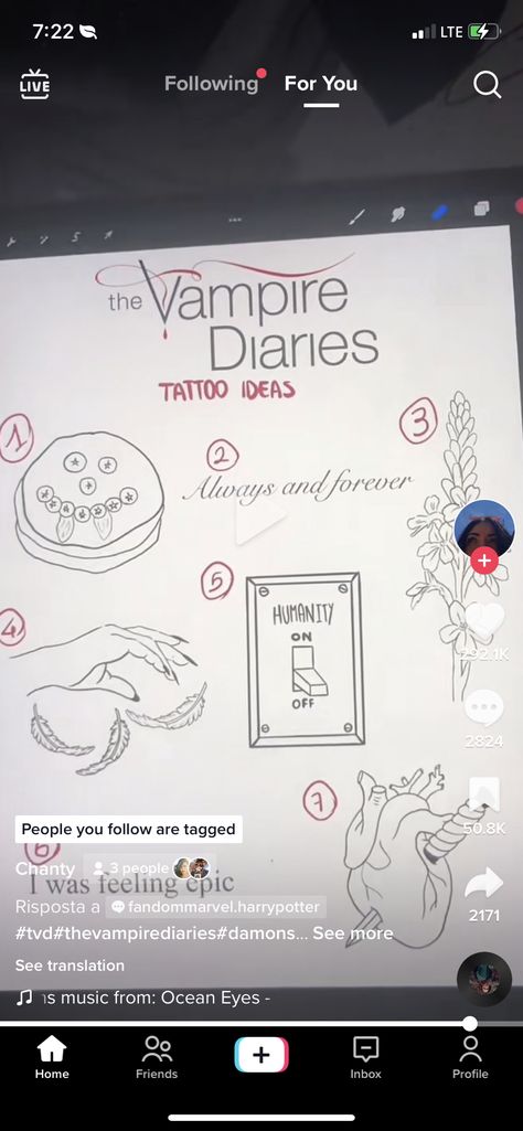 Damon Tattoo Vampire Diaries, I Was Feeling Epic Tattoo Tvd, Damon Salvatore Tattoo Ideas, Tvd Tattoos Ideas Damon, Vervain Tattoo The Vampire Diaries, I Was Feeling Epic Tattoo, The Originals Tattoo Ideas, The Originals Tattoo, Tvd Tattoos Ideas