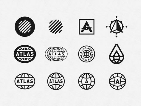 Atlas Logo Concepts by Ryan Keefover Streetwear Logo, Globe Logo, Compass Logo, Branding Logo Design, Badge Design, Logo Concept, Logo Images, Emblem Logo, 로고 디자인