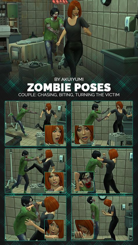 Sims 4 Zombie Cc, Sims 4 Zombie Apocalypse Cc, Zombie Couple, Zombie Pose, 4 Poses, Sims 4 Game Mods, Couple Pose, Sitting Poses, Sims4 Cc