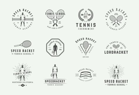 Tennis Shirts Designs, Softball Logos, Sports Brand Logos, Sport Logo Design, Sport Shirt Design, Travel Brochure Template, Sport Shop, Elements Illustration, Vintage Tennis