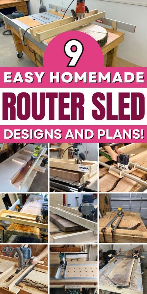 Improve your woodworking projects with these easy DIY router sleds. Perfect for any woodworker. Router Projects For Beginners Diy, Plunge Router Projects, Router Sled How To Make, Diy Router Jig, Diy Router Sled, Wood Router Projects, Diy Woodworking Jigs, Router Sleds, Woodworking Jigs Homemade