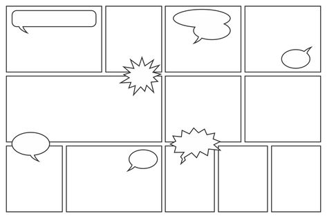 Comic Strip Template Printable 6 Panel Comic, Blank Comic Strip Template, Cartoon Layout, Novel Layout, Comic Strip Template, Create Your Own Comic, Comic Template, Book Extracts, Blank Comic Book