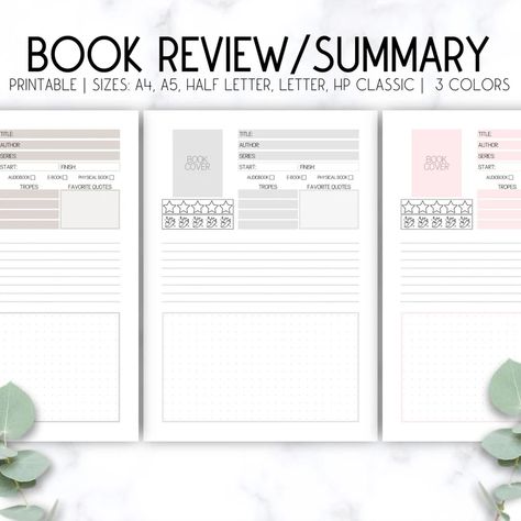 Printable Book Review With Mood Board Book Summary Printable - Etsy Netherlands A4 Journal, Printable Books, Board Book, Reading Journal, Book Summaries, Board Books, Etsy Printables, Digital Printables, Book Journal