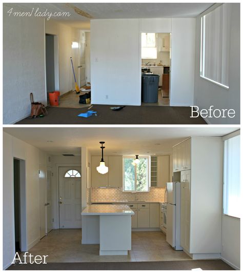 :: 4MEN1LADY :: Kitchen before and after Kitchen Remodel Ideas Before And After, Condo Kitchen Remodel, Local House, Small Kitchen Renovations, House Improvement, Architecture Renovation, Small Condo, Condo Remodel, Condo Kitchen