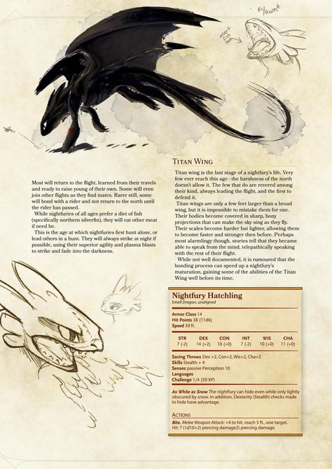 DnD 5e Homebrew — How to Train Your Dragon’s Nightfury by... Find Familiar Dnd, Dnd Stats, Dnd Homebrew, Dungeon Master's Guide, Dungeons And Dragons 5e, D D Monsters, Dnd 5e Homebrew, Dnd Dragons, Httyd Dragons