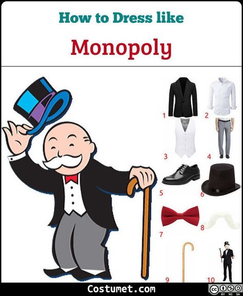 Mr. Monopoly (Monopoly Man) Costume for Cosplay & Halloween Mr Monopoly Costume, Monopoly Man Costume, Monopoly Costume Ideas, Monopoly Costume, Monopoly Themed Parties, Monopoly Theme, Purim Ideas, Horror Costumes, Monopoly Man