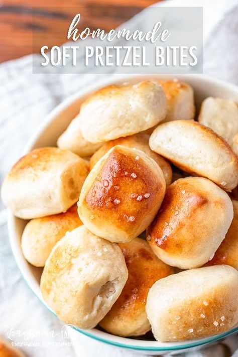 Homemade soft pretzel bites are easy to make and the perfect salty snack. Just as good as Pretzel Maker and you can enjoy them at home! #softpretzel #appetizer Pretzel Maker, Homemade Soft Pretzel Bites, Soft Pretzel Bites, Pretzel Bites Recipes, What Is Healthy Food, Kreative Snacks, Homemade Pretzels, Homemade Soft Pretzels, Soft Pretzel