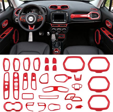 Jeep Renegade Interior, Amazon Favs, 2015 Jeep Renegade, Jeep Wrangler Accessories, Wrangler Accessories, Car Essentials, Girly Car, Jeep Accessories, Car Mods