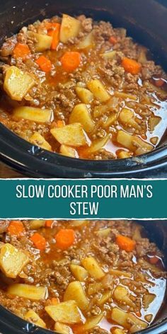 Poor Mans Stew, Stew Crockpot, Stew Beef, Hp Sauce, Crockpot Recipes Beef Stew, Slow Cooker Stew, Beef Stew Crockpot, Crockpot Soup Recipes, Poor Man