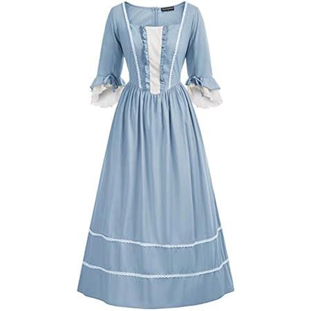 Amazon.com: Scarlet Darkness Pioneer Women Prairie Dress Deluxe Colonial Dress Laura Ingalls Costume Light Blue L : Clothing, Shoes & Jewelry Colonial Costume, Pioneer Costume, Pioneer Dress, Colonial Dress, Sunday Dress, Fashion Days, Square Neck Dress, Medieval Fashion, Prairie Dress