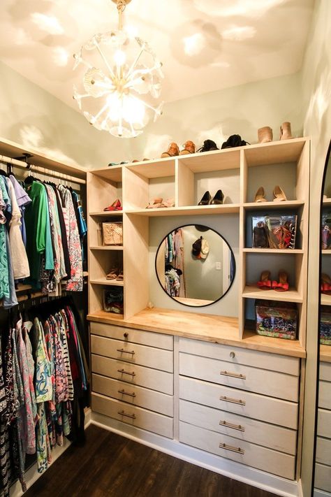 Cubby Storage Ideas Closet, Built In Closet Dresser, Dresser In A Closet, Dresser In Closet Ideas, In Closet Dresser, Diy Built In Closet, Diy Walk In Closet, Built In Closet, Master Closet Design