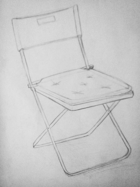 Folding Chair Drawing, Fold Up Chairs, Chair Drawing, 3d Sketch, Portable Chair, Camping Chair, Tattoo Inspo, Folded Up, Folding Chair