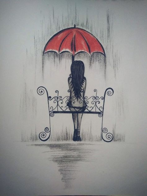 Rainy Day Pencil Drawing is the oldest application form of fine arts and also also plays a major role in other forms regarding visual art like essenti...  #rainydaypencildrawing #rainydaypencilsketch Rainy Day Drawing, Gothic Drawings, Girl Drawing Sketches, Girly Drawings, Arte Disney, Pencil Art Drawings, Art Drawings Sketches Creative, Drawing Images, Love Drawings