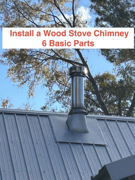 Wood Stove Chimney Installation, How To Build A Chimney, Chimney Flue Ideas, Install Wood Burning Stove, Wood Stove Corner Ideas, Woodstove Ideas, Wood Stove Installation, Wood Stove Chimney, Wood Cook Stove