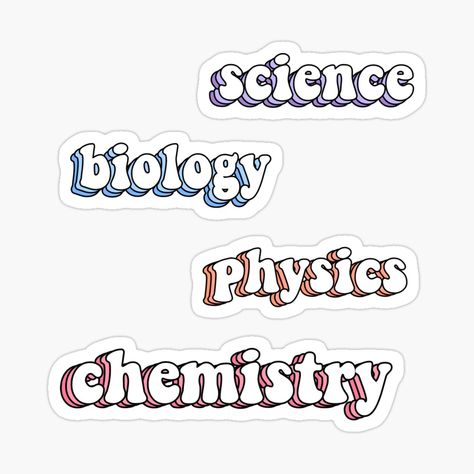 Goodnotes Stickers Science, Science Aesthetic Sticker, Biology Stickers Aesthetic, Science Font Design, 2024 Sticker Design, Physics Stickers Printable, Biology Stickers Printable, Science Stickers Aesthetic, Science Lettering Design