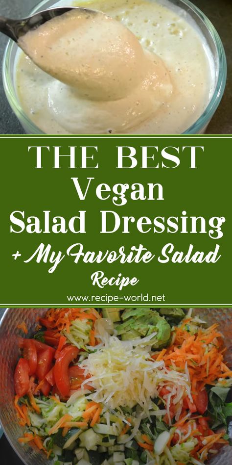 The Best Raw Vegan Salad Dressing + My Favorite Salad Recipe Raw Vegan Salad Dressing Recipes, Savory Raw Vegan Recipes, Raw Dressing Recipes, Raw Vegan Salad Recipes, Raw Vegan Dressing, Raw Vegan Salad Dressing, Raw Dressing, Raw Vegan Meals, Raw Vegan Salad