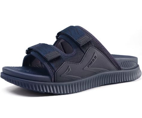 PRICES MAY VARY. 【Mens Sporty Slide Sandals】are sport and casual style. Open toe adjustable strap is made of mesh fabric. Premium ortho arches thick cushion serve walking on cloud comfort and reduce the pressure and fatigue on foot. 【Orthopedic Arch Support】comfortable recovery sandals offering all day supportive anywhere and relief back and heel pain. Orthotic sandals for men will improve your gait and lessen foot issues like Plantar Fasciitis. 【Ergonomic Lightweight Sandals】rolling balance des Luxury Black Sport Sandals With Removable Insole, Toe Walking, Recovery Sandals, Orthopedic Sandals, Balance Design, Hiking Sandals, Outdoor Sandals, Walking Sandals, Walking On Clouds