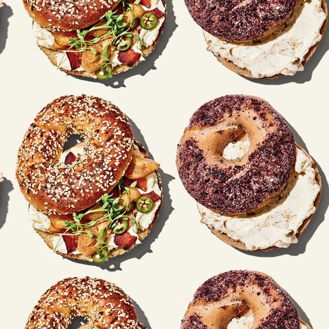 Bagel Bakery, Food Illustration Design, Food Shots, Mini Bagels, Best Bagels, Bagel Shop, Bistro Food, Coffee Photography, Baker Street