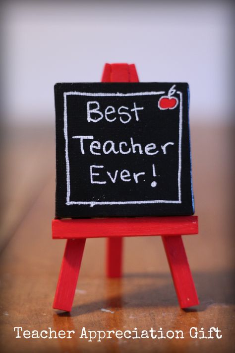 Mini canvas on easel. Mini Canvas Art For Teacher, Canvas On Easel, Teacher Canvas, Paintings Ideas, Art Easel, Best Teacher Ever, Pinterest Ideas, Painted Canvas, Gifts For Teachers