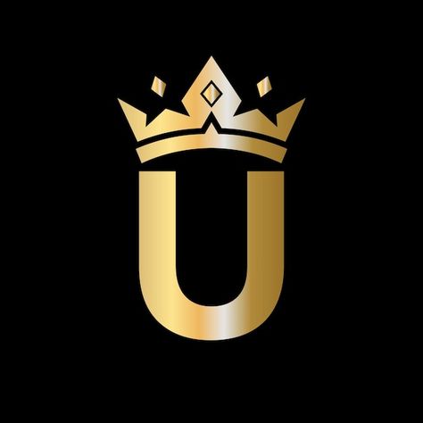 Vector letter u crown logo crown logo on... | Premium Vector #Freepik #vector #crown #king #royal-crown #prince-crown U Letter Wallpaper, U Wallpaper, U Logo, Crown King, Image King, S Letter Images, Love Wallpaper Download, Prince Crown, Letter Images