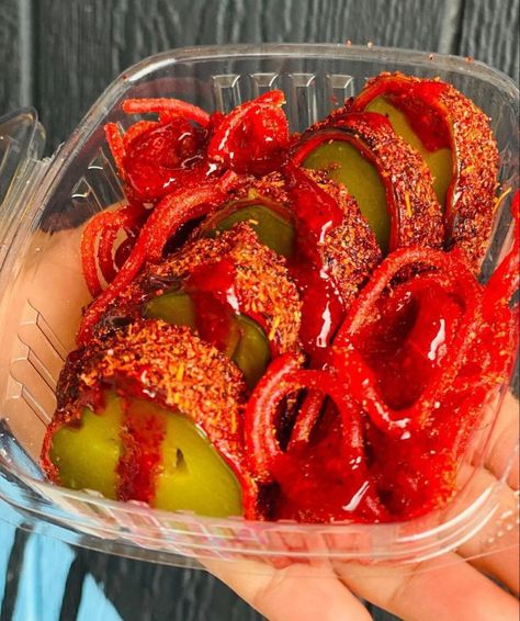 Chamoy Candy Ideas, Chamoy Snacks Ideas, Gummy Chamoy, Mexican Snacks Chamoy, Mexican Snacks To Sell, Chamoy Snacks, Chamoy Fruit, Snacks To Sell, Chamoy Pickles