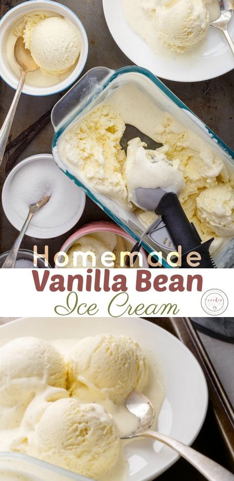 Homemade Vanilla Bean Ice Cream | http://thecookiewriter.com | @thecookiewriter | The best homemade desserts recipe that uses an ice cream maker (sorry no churn people!) This is all real creamy ice cream! Plus, the photography was so much fun! Ice Cream From Scratch, Fabulous Desserts, Bean Ice Cream, Vanilla Ice Cream Recipe, Ice Cream Maker Recipes, Homemade Recipes Dessert, Homemade Vanilla Ice Cream, Homemade Ice Cream Recipes, Vanilla Beans