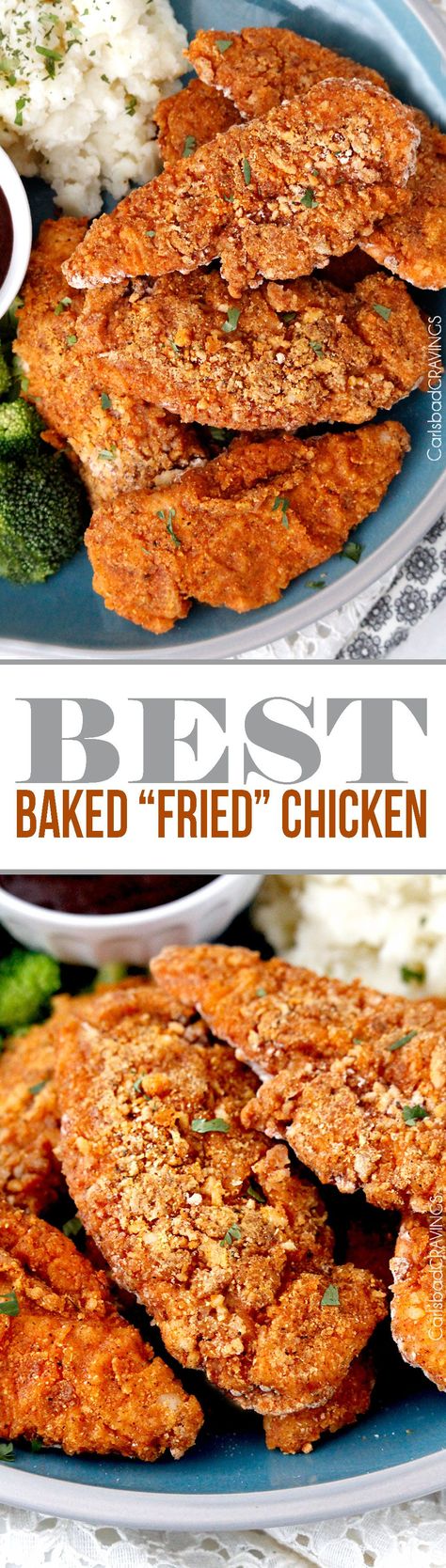 seriously the BEST Baked "fried" chicken! Crispy chicken marinated in spiced… Fried Chicken Crispy, Baked Fried Chicken, Baked Chicken Recipe, Chicken Crispy, Crispy Baked Chicken, The Grease, Oven Fried Chicken, Baked Fries, Ayam Goreng