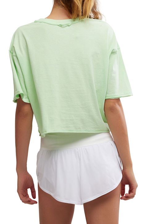 Whether you're warming up or cooling down on the pickleball court, you'll love rocking the boxy, slightly cropped fit of this all-cotton T-shirt. 20" length" (size Medium) Crewneck Elbow-length sleeves 100% cotton Machine wash, tumble dry By Free People; imported Free People Shirts, Casual Outfits Athletic, Girly Clothing, Free People Shirt, Preppy Things, Barbie Funny, Outfits Athletic, Boxy Shirt, Cute T Shirts