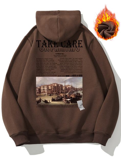 Coffee Brown Casual Collar Long Sleeve Fabric Figure,Slogan Pullovers Embellished Slight Stretch Fall/Winter Men Hoodies & Sweatshirts Hoddies Outfits Men Design, Hoddies Outfits Men, Hoddies Outfits, Baseball Jacket Outfit, Hoodie Outfit Men, Hoodies Men Style, Men Sweatshirts, Thermal Hoodie, Nike Fashion Shoes