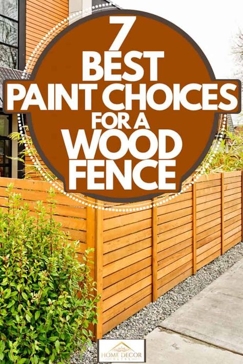 Best Paint Color For Wood Fence, Stained Wood Fence Colors, Yellow Fence Paint, Painted Wood Fence Colors, Fence Painting Ideas Colour Wood, Wood Fence Colors Stains, Modern Fence Color Ideas, Paint Garden Fence, Painting A Wood Fence