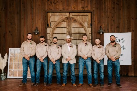 Cowboy Groomsmen, Fall Groomsmen Attire, Western Groomsmen, Western Wedding Groomsmen, Groomsmen Jeans, Groom In Jeans, Fall Groomsmen, Country Wedding Groomsmen, Rustic Groomsmen Attire