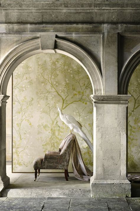 Zoffany Wallpaper, Forest Mural, Windows Wallpaper, Chinoiserie Style, Wallpaper Direct, Wallpaper Collection, Wallpaper Living Room, Exotic Birds, Blossom Trees