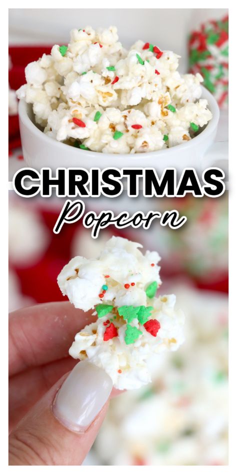 This Christmas Popcorn Will Have You Dreaming of A White Christmas Christmas Popcorn Recipes, Popcorn Recipes Easy, Christmas Popcorn, Popcorn Treats, Christmas Movie Night, Popcorn Snacks, Popcorn Recipe, Best Christmas Recipes, Dreaming Of A White Christmas