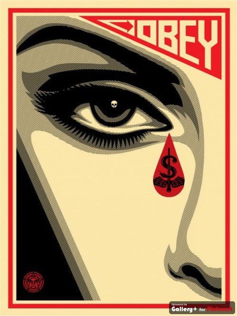 I'm a huge admirer of Sheperd Fairey. I like his use of minimal colours and creating the most impact visual. Shepard Fairy, Shepard Fairey Art, Shepard Fairey Obey, Tachisme, Affiches D'art Déco, Obey Art, Propaganda Art, Plakat Design, Shepard Fairey