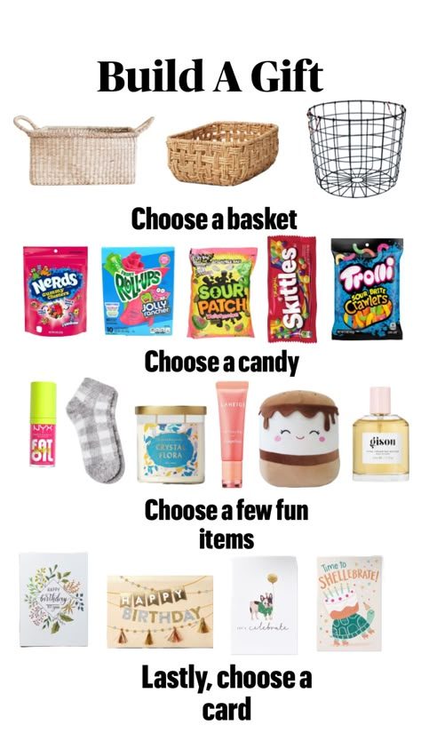 #basket #giftbasket #beauty #gift #candy #snack #cards #birthday Making A Gift Basket, Candy Gift Baskets, Birthday Presents For Friends, Preppy Gifts, Birthday Basket, Cute Birthday Ideas, Cute Gifts For Friends, Diy Birthday Gifts For Friends, Fun Sleepover Ideas