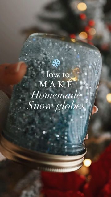 Allison on Instagram: "Looking for a fun, EASY and affordable craft to do this holiday season? ❄️✨🫙 These homemade snow globes are perfect for all ages and bring me right back to my own childhood! 🥹🫶 Did you ever make these growing up?! Let me know what you plan on putting inside of yours this year! 😍❄️🫙 #christmascrafts #christmasdecor #diychristmas #christmasdiy #holidaycrafts #holidaydecor #holidaydiy #kidscrafts #snow #snowglobe #easydiy #nostalgic #cozy #cozychristmas #cozyvibes" Snow Globe Homemade, Snow Globe Making, Home Made Snow Globes, How To Make A Snow Globe, Diy Christmas Snow Globes, Snowglobes Diy, Easy Snow Globe Craft, Snow Globes Diy, Make Your Own Snow Globe