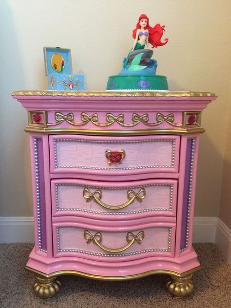 Disney Princess Furniture Redo Disney Princess Furniture, Disney Princess Bedroom, Princess Furniture, Rooms To Go Kids, Disney Princess Room, Casa Disney, Princess Bedrooms, Disney Room Decor, Disney Bedrooms