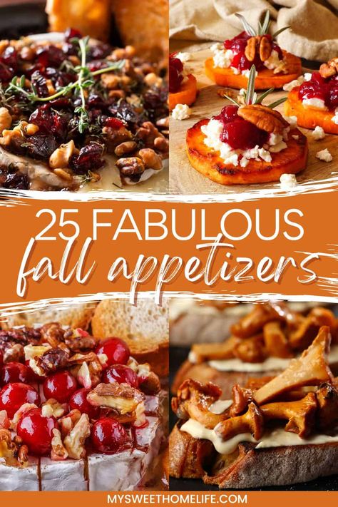 Fall Appetizer Recipes Healthy, Fall Skewers Appetizers, Autumn Themed Appetizers, Fall Appetizers For Dinner Party, Fall Wine Night Appetizers, Delicata Squash Appetizer, Fall Italian Appetizers, Big Group Appetizers, Fall Themed Bridal Shower Ideas Food