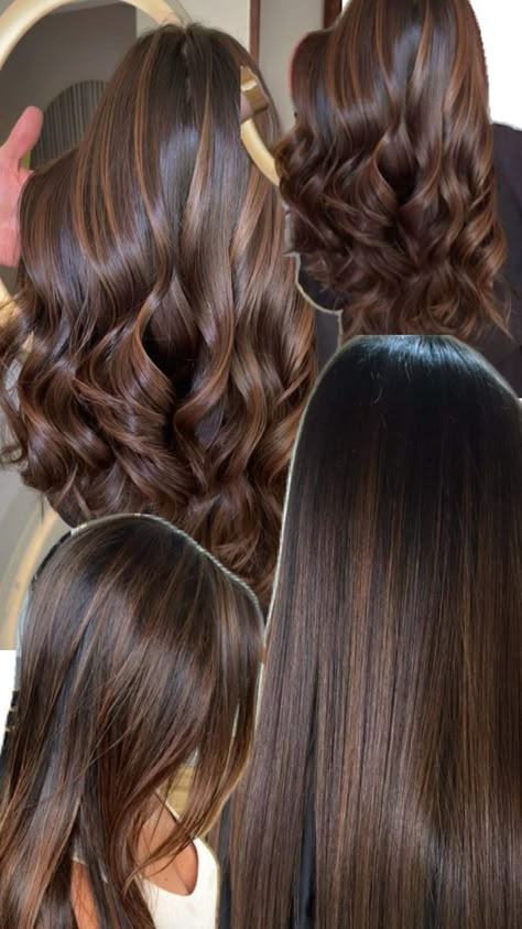 #hair #brown #style Black Hair Balayage, Brown Hair Looks, Hair Tint, Brown Hair Inspo, Hair Inspiration Long, Hair Color Streaks, Brunette Hair With Highlights, Brunette Balayage Hair, Hair With Highlights