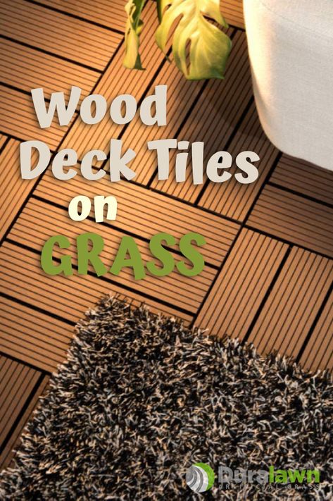 Deck Tiles On Grass Backyard Ideas, Interlocking Deck Tiles Patio Ideas, Deck Tiles On Dirt, Perimeter Garden, Outdoor Wood Tiles, Deck Alternatives, Deck Tiles Patio, Grass Landscaping, Temporary Flooring