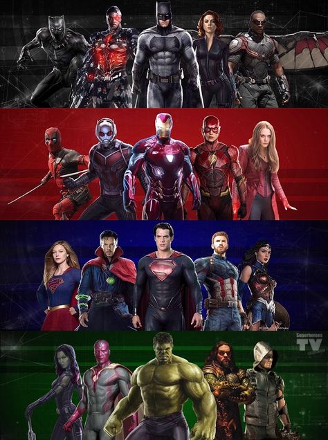 Superheroes teams colour edit Dc Comics Vs Marvel, All Superheroes, Superhero Team, Univers Dc, Marvel Comic Universe, Marvel Vs Dc, Avengers Infinity, Avengers Endgame, Marvel Vs