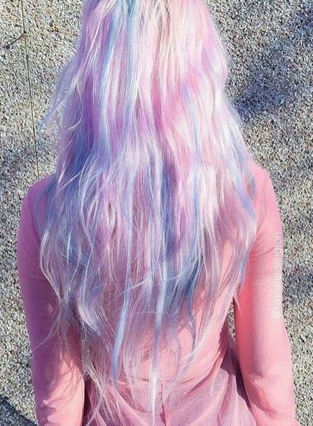 Pink And Blue Hair Aesthetic, Pink And Purple Pastel Hair, Cotton Candy Hair Color Pastels, Pastel Highlights On Dark Hair, Light Pink And Purple Hair, Pastel Hair Aesthetic, Pastel Pink And Purple Hair, Pastel Ombre Hair, Unique Hair Dye Ideas