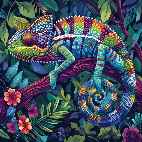 Nature's walking rainbow! 🌈 This chameleon is a master of disguise and a splash of color all in one. #chameleon #colorpop #natureisart Rainbow Chameleon, Walking Rainbow, Master Of Disguise, Chameleon Color, Architecture Collage, Childrens Drawings, Old Logo, Portfolio Web Design, Splash Of Color