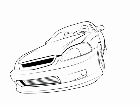 Honda Civic EK by GBoyd on DeviantArt Honda Tattoo Design, Honda Civic Tattoo, Civic Drawing, Honda Civic Drawing, Honda Sports Car, Honda Hatchback, Honda Civic Vtec, 1999 Honda Civic, Civic Ek